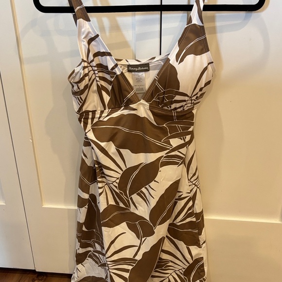 Tommy Bahama Brown and White Leaf Print Sundress - Picture 2 of 3